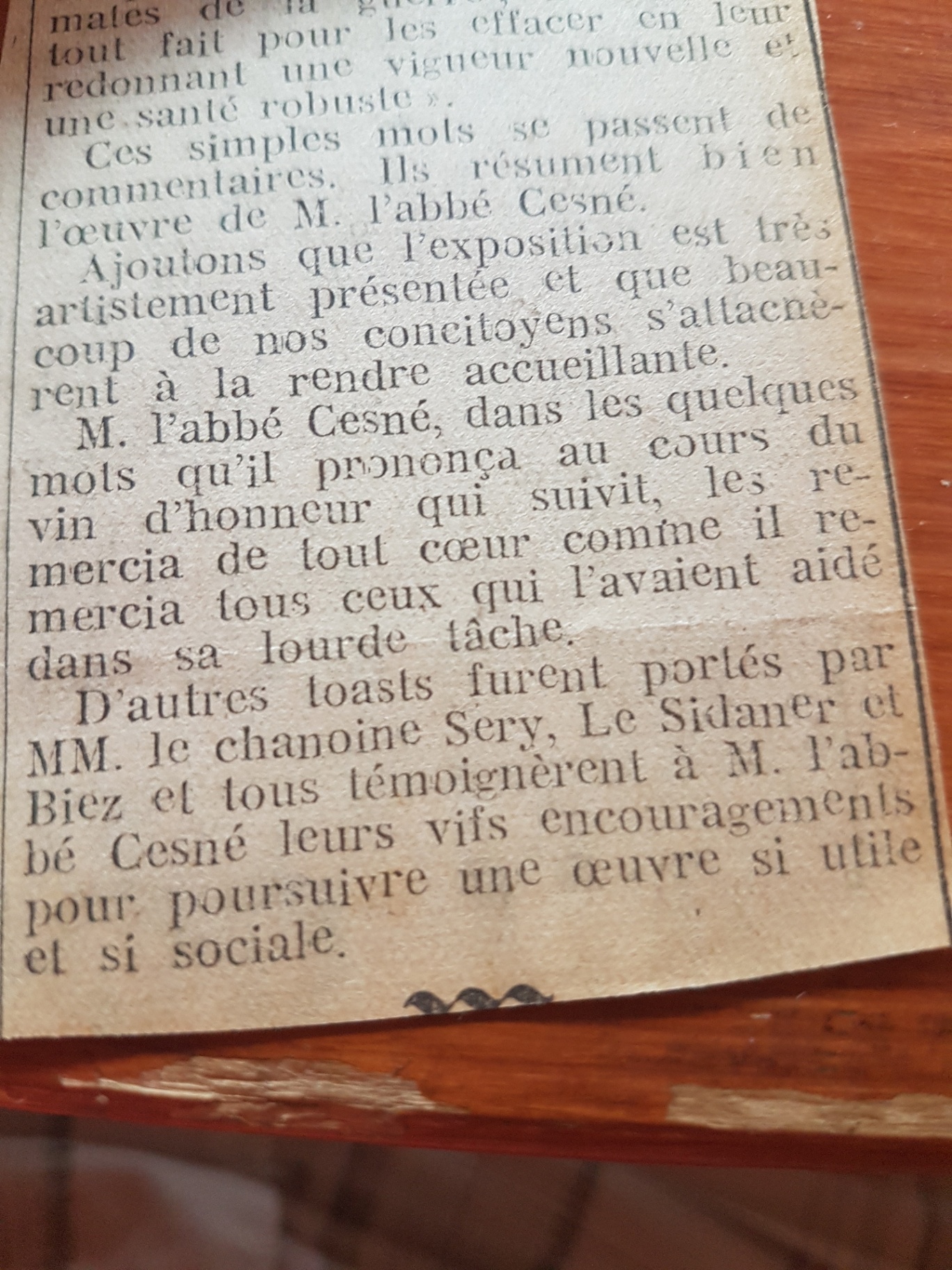 Fragment recoupant la fin de l’article précédent : remerciements aux soutiens de la colonie et encouragements à poursuivre l’œuvre. Ce n’est pas un nouvel événement.