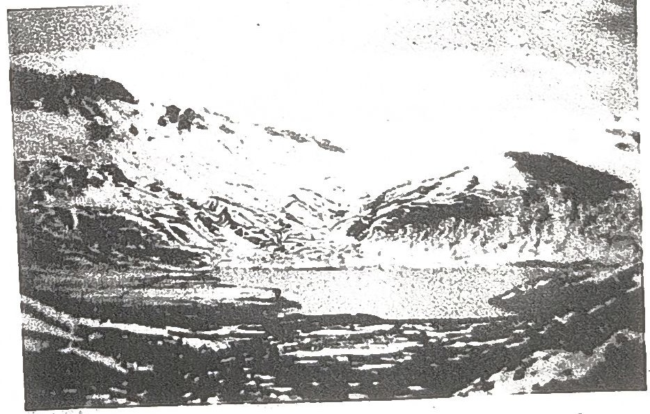 Le lac d'Anterne photographié au mois d'août (« effet d'hiver »), page qui mentionne aussi la chapelle de Salvagny.