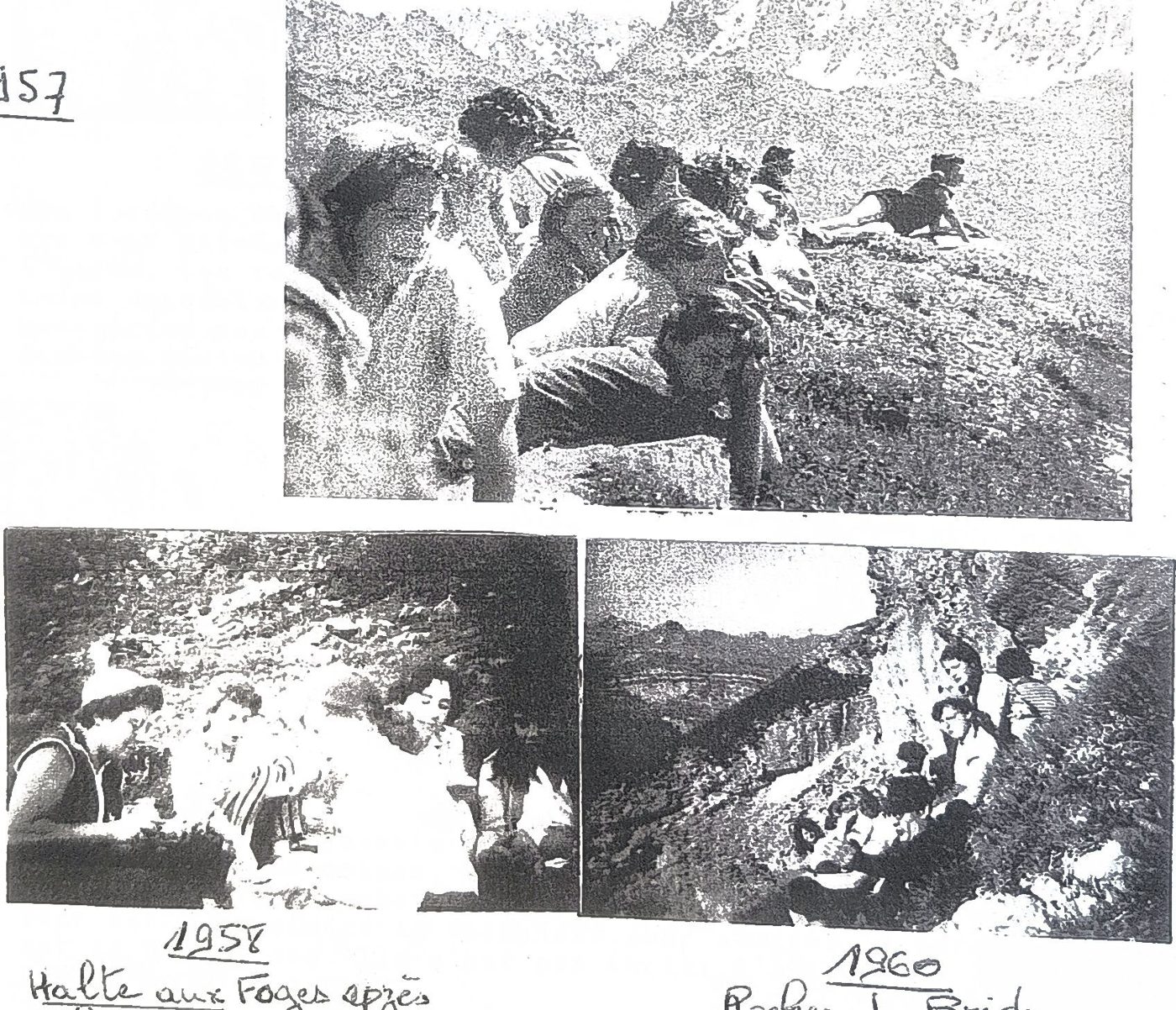 Page 49 de l'album : haltes en montagne — 1957, « Halte aux Fougères après 3 heures de marche » (1958) et « Rocher du Braidon » (1960).